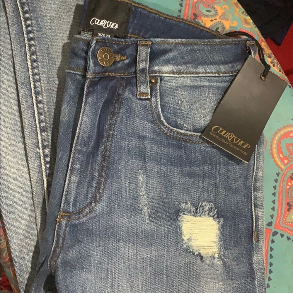 Courtshop Jeans Skinny high rise tattered Size 25